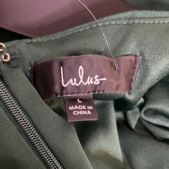 NWT Lulus Exceptionally Flirty Green Long Sleeve Backless Mini Dress - Size L - Picture 8 of 10